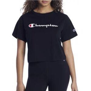 NWOT Champion Script Women's Cropped Shirt Sleeve T Shirt Large
